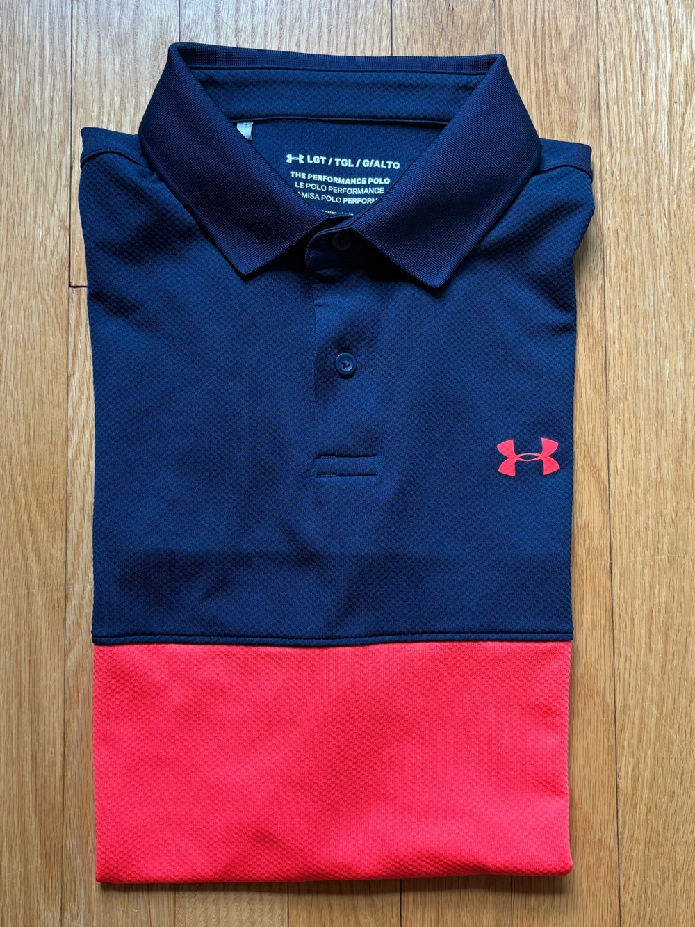 Under Armour Men’s Short Sleeve Performance Polo Loose Large Tall LT Blue Orange